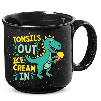 Tonsils Out Ice Cream In Dino Tonsillectomy Tonsil Removal 15oz Campfire Ceramic Mug