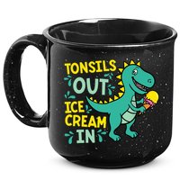 Tonsils Out Ice Cream In Dino Tonsillectomy Tonsil Removal 15oz Campfire Ceramic Mug