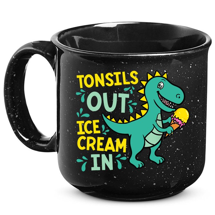 Tonsils Out Ice Cream In Dino Tonsillectomy Tonsil Removal 15oz Campfire Ceramic Mug