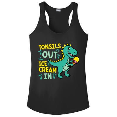 Tonsils Out Ice Cream In Dino Tonsillectomy Tonsil Removal Ladies PosiCharge Competitor Racerback Tank