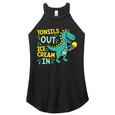 Tonsils Out Ice Cream In Dino Tonsillectomy Tonsil Removal Women's Perfect Tri Rocker Tank