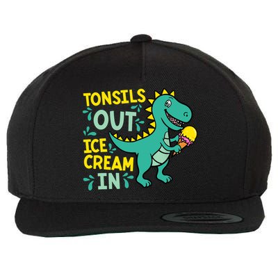 Tonsils Out Ice Cream In Dino Tonsillectomy Tonsil Removal Wool Snapback Cap