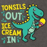 Tonsils Out Ice Cream In Dino Tonsillectomy Tonsil Removal Cotton Canvas Backpack