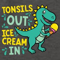Tonsils Out Ice Cream In Dino Tonsillectomy Tonsil Removal Vector Backpack