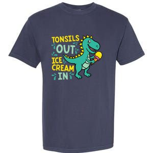 Tonsils Out Ice Cream In Dino Tonsillectomy Tonsil Removal Garment-Dyed Heavyweight T-Shirt