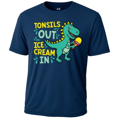 Tonsils Out Ice Cream In Dino Tonsillectomy Tonsil Removal Performance Shirt