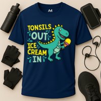 Tonsils Out Ice Cream In Dino Tonsillectomy Tonsil Removal Performance Shirt