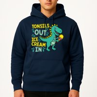 Tonsils Out Ice Cream In Dino Tonsillectomy Tonsil Removal Hoodie