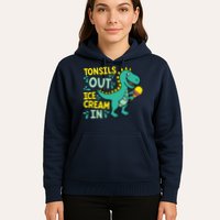 Tonsils Out Ice Cream In Dino Tonsillectomy Tonsil Removal Hoodie