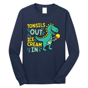 Tonsils Out Ice Cream In Dino Tonsillectomy Tonsil Removal Long Sleeve Shirt