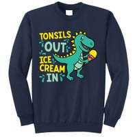 Tonsils Out Ice Cream In Dino Tonsillectomy Tonsil Removal Sweatshirt