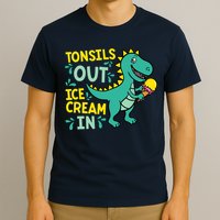 Tonsils Out Ice Cream In Dino Tonsillectomy Tonsil Removal T-Shirt