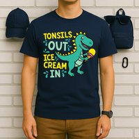 Tonsils Out Ice Cream In Dino Tonsillectomy Tonsil Removal T-Shirt