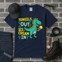 Tonsils Out Ice Cream In Dino Tonsillectomy Tonsil Removal Tall T-Shirt