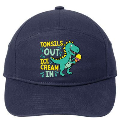 Tonsils Out Ice Cream In Dino Tonsillectomy Tonsil Removal 7-Panel Snapback Hat