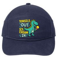 Tonsils Out Ice Cream In Dino Tonsillectomy Tonsil Removal 7-Panel Snapback Hat