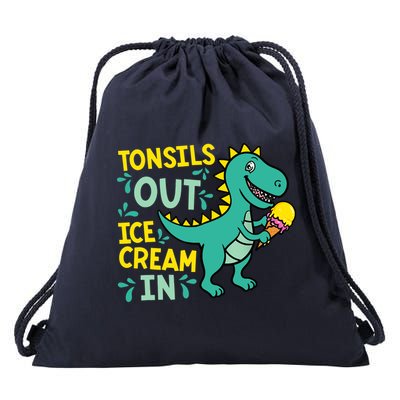Tonsils Out Ice Cream In Dino Tonsillectomy Tonsil Removal Drawstring Bag