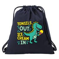 Tonsils Out Ice Cream In Dino Tonsillectomy Tonsil Removal Drawstring Bag