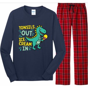 Tonsils Out Ice Cream In Dino Tonsillectomy Tonsil Removal Long Sleeve Pajama Set