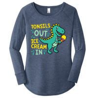 Tonsils Out Ice Cream In Dino Tonsillectomy Tonsil Removal Women's Perfect Tri Tunic Long Sleeve Shirt