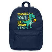 Tonsils Out Ice Cream In Dino Tonsillectomy Tonsil Removal 16 in Basic Backpack