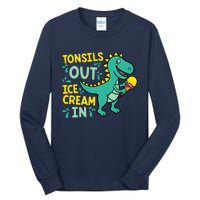 Tonsils Out Ice Cream In Dino Tonsillectomy Tonsil Removal Tall Long Sleeve T-Shirt