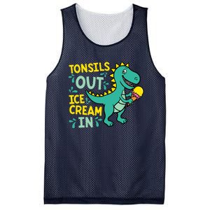 Tonsils Out Ice Cream In Dino Tonsillectomy Tonsil Removal Mesh Reversible Basketball Jersey Tank