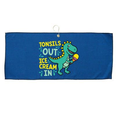 Tonsils Out Ice Cream In Dino Tonsillectomy Tonsil Removal Large Microfiber Waffle Golf Towel