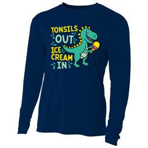 Tonsils Out Ice Cream In Dino Tonsillectomy Tonsil Removal Cooling Performance Long Sleeve Crew