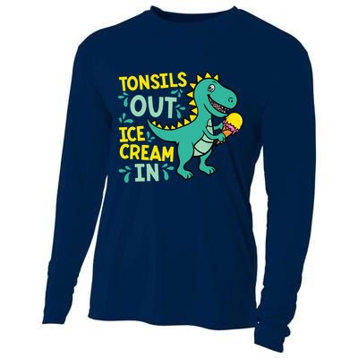 Tonsils Out Ice Cream In Dino Tonsillectomy Tonsil Removal Cooling Performance Long Sleeve Crew