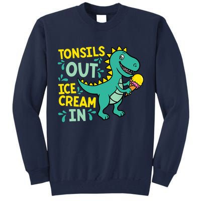 Tonsils Out Ice Cream In Dino Tonsillectomy Tonsil Removal Tall Sweatshirt