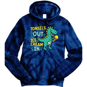 Tonsils Out Ice Cream In Dino Tonsillectomy Tonsil Removal Tie Dye Hoodie