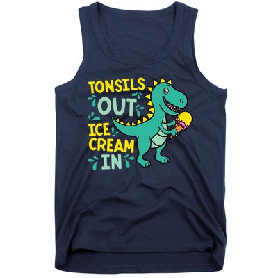 Tonsils Out Ice Cream In Dino Tonsillectomy Tonsil Removal Tank Top