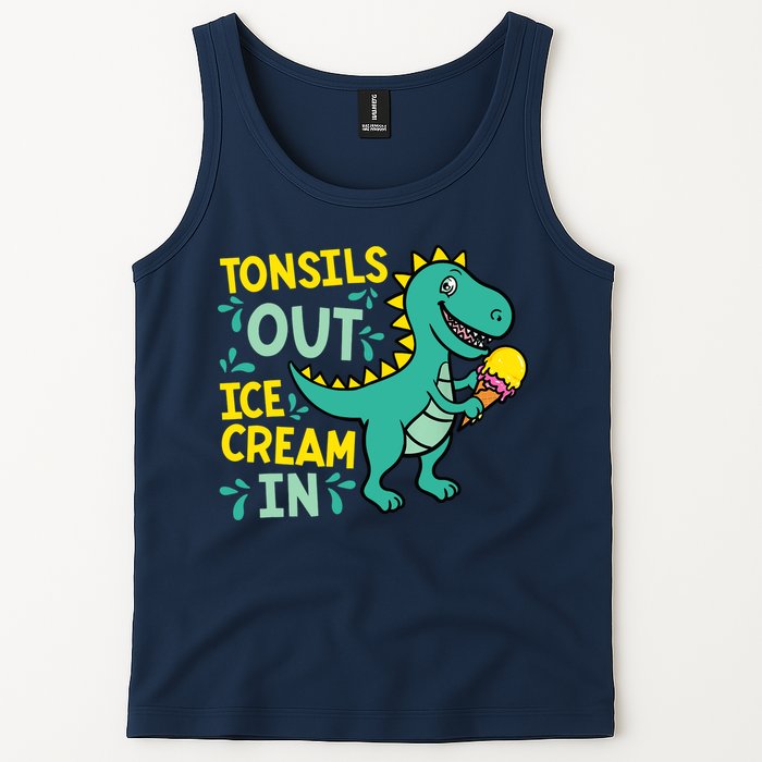 Tonsils Out Ice Cream In Dino Tonsillectomy Tonsil Removal Tank Top