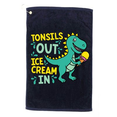Tonsils Out Ice Cream In Dino Tonsillectomy Tonsil Removal Golf Towel