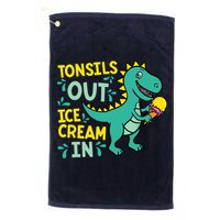 Tonsils Out Ice Cream In Dino Tonsillectomy Tonsil Removal Golf Towel