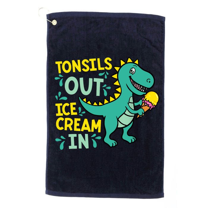 Tonsils Out Ice Cream In Dino Tonsillectomy Tonsil Removal Golf Towel