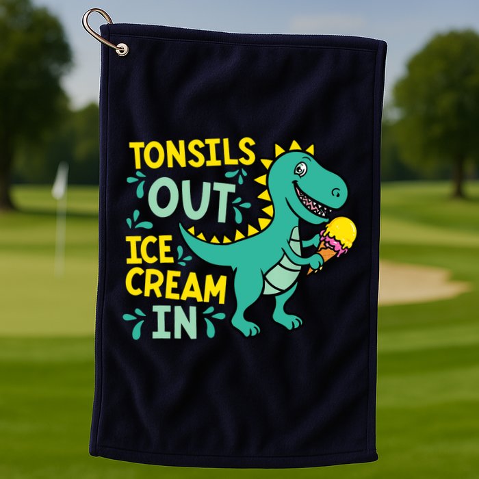 Tonsils Out Ice Cream In Dino Tonsillectomy Tonsil Removal Golf Towel