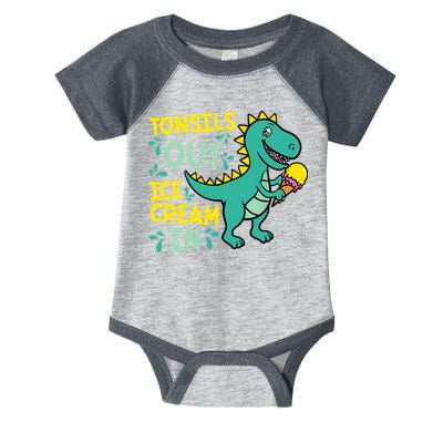 Tonsils Out Ice Cream In Dino Tonsillectomy Tonsil Removal Infant Baby Jersey Bodysuit