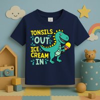 Tonsils Out Ice Cream In Dino Tonsillectomy Tonsil Removal Toddler T-Shirt