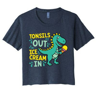 Tonsils Out Ice Cream In Dino Tonsillectomy Tonsil Removal Crop Top