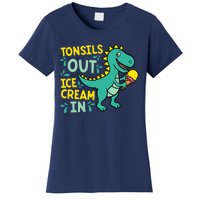 Tonsils Out Ice Cream In Dino Tonsillectomy Tonsil Removal Women's T-Shirt