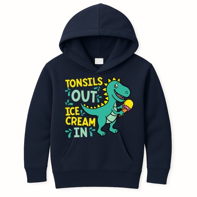 Tonsils Out Ice Cream In Dino Tonsillectomy Tonsil Removal Kids Hoodie