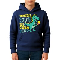 Tonsils Out Ice Cream In Dino Tonsillectomy Tonsil Removal Kids Hoodie