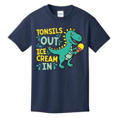 Tonsils Out Ice Cream In Dino Tonsillectomy Tonsil Removal Kids T-Shirt