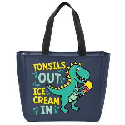 Tonsils Out Ice Cream In Dino Tonsillectomy Tonsil Removal Zip Tote Bag