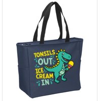 Tonsils Out Ice Cream In Dino Tonsillectomy Tonsil Removal Zip Tote Bag
