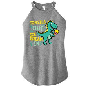 Tonsils Out Ice Cream In Dino Tonsillectomy Tonsil Removal Women's Perfect Tri Rocker Tank