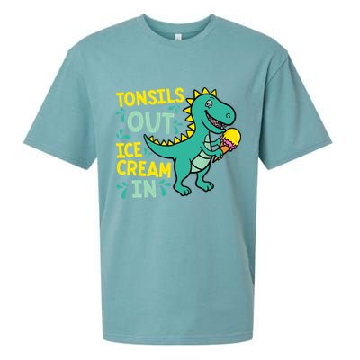 Tonsils Out Ice Cream In Dino Tonsillectomy Tonsil Removal Sueded Cloud Jersey T-Shirt