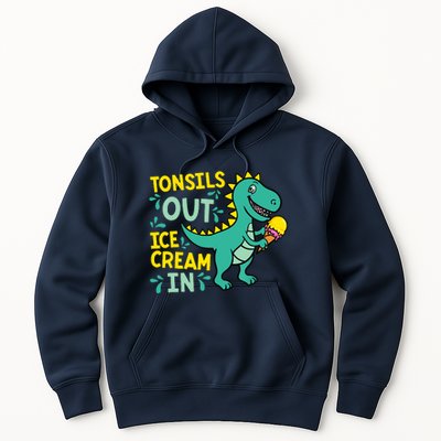 Tonsils Out Ice Cream In Dino Tonsillectomy Tonsil Removal Hoodie